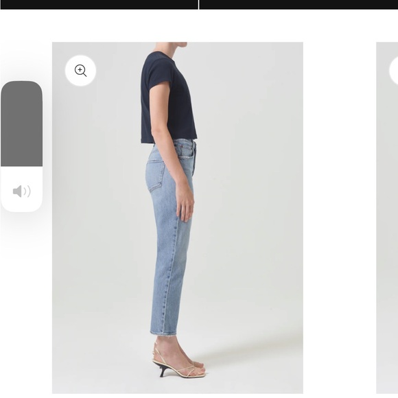 Agolde Riley high rise straight crop in light wash denim - Picture 3 of 5